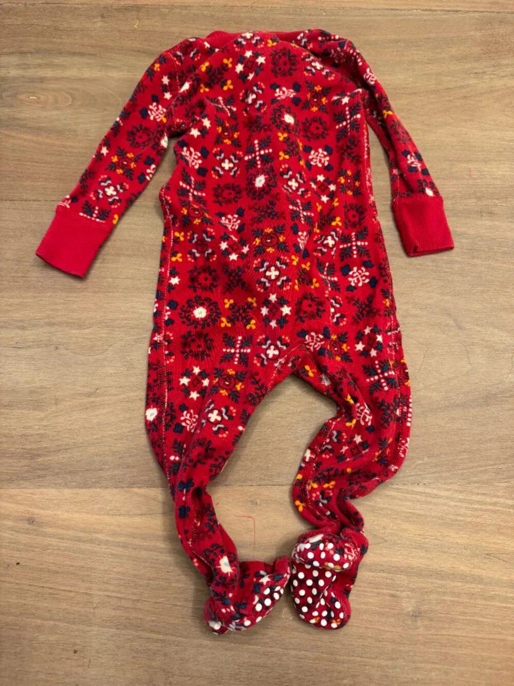 Hanna Andersson Red Fair Isle Zip Footed Sleeper 3-6M Holiday
